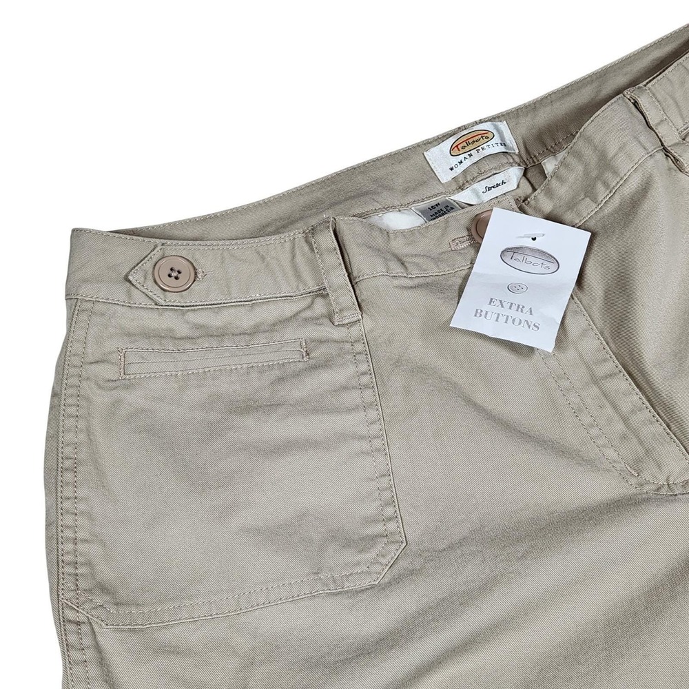 NWT Talbots Woman Petites‎ 16W Classic Fit Stretch Crop Pants Beige - Picture 8 of 12